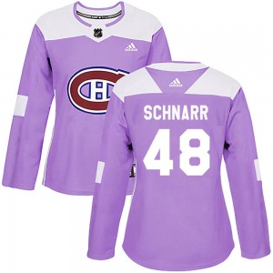 Women's Adidas Montreal Canadiens Nathan Schnarr Purple Fights Cancer Practice Jersey - Authentic