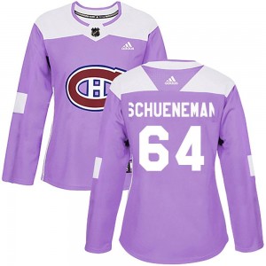 Women's Adidas Montreal Canadiens Corey Schueneman Purple Fights Cancer Practice Jersey - Authentic