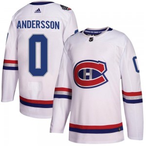 Men's Adidas Montreal Canadiens Lias Andersson White 2017 100 Classic Jersey - Authentic