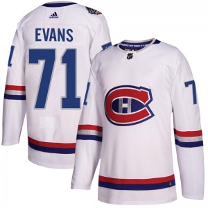 Men's Adidas Montreal Canadiens Jake Evans White 2017 100 Classic Jersey - Authentic