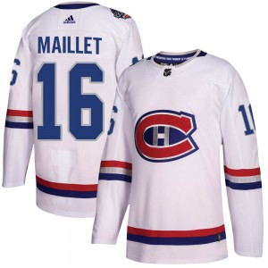 Men's Adidas Montreal Canadiens Philippe Maillet White 2017 100 Classic Jersey - Authentic