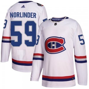Youth Adidas Montreal Canadiens Mattias Norlinder White 2017 100 Classic Jersey - Authentic