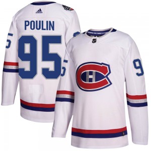 Youth Adidas Montreal Canadiens Kevin Poulin White 2017 100 Classic Jersey - Authentic
