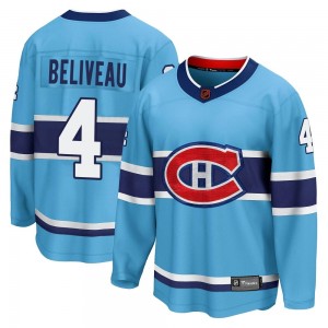 Men's Fanatics Branded Montreal Canadiens Jean Beliveau Light Blue Special Edition 2.0 Jersey - Breakaway