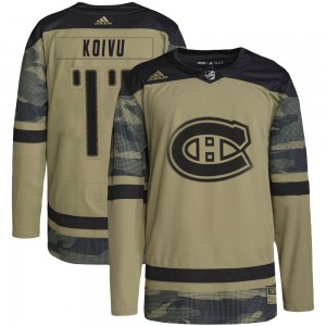 Men's Adidas Montreal Canadiens Saku Koivu Camo Military Appreciation Practice Jersey - Authentic