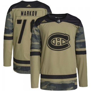 Men's Adidas Montreal Canadiens Andrei Markov Camo Military Appreciation Practice Jersey - Authentic