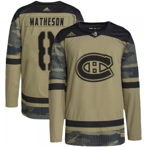 Men's Adidas Montreal Canadiens Mike Matheson Camo Military Appreciation Practice Jersey - Authentic