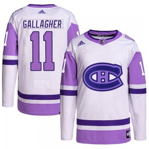 Youth Adidas Montreal Canadiens Brendan Gallagher White/Purple Hockey Fights Cancer Primegreen Jersey - Authentic