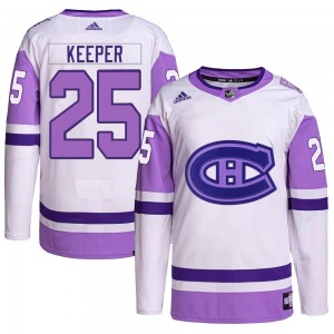 Youth Adidas Montreal Canadiens Brady Keeper White/Purple Hockey Fights Cancer Primegreen Jersey - Authentic