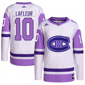 Youth Adidas Montreal Canadiens Guy Lafleur White/Purple Hockey Fights Cancer Primegreen Jersey - Authentic