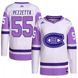 Youth Adidas Montreal Canadiens Michael Pezzetta White/Purple Hockey Fights Cancer Primegreen Jersey - Authentic
