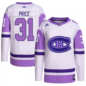 Youth Adidas Montreal Canadiens Carey Price White/Purple Hockey Fights Cancer Primegreen Jersey - Authentic