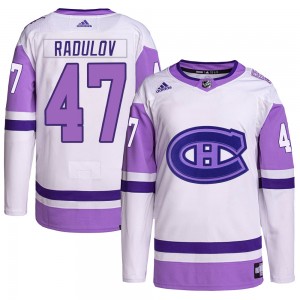 Youth Adidas Montreal Canadiens Alexander Radulov White/Purple Hockey Fights Cancer Primegreen Jersey - Authentic