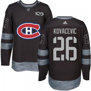 Youth Montreal Canadiens Johnathan Kovacevic Black 1917-2017 100th Anniversary Jersey - Authentic