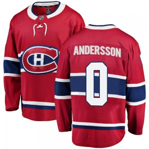 Men's Fanatics Branded Montreal Canadiens Lias Andersson Red Home Jersey - Breakaway