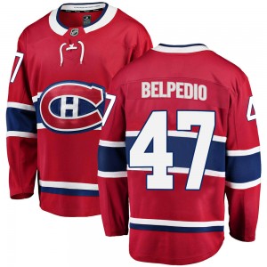 Men's Fanatics Branded Montreal Canadiens Louie Belpedio Red Home Jersey - Breakaway