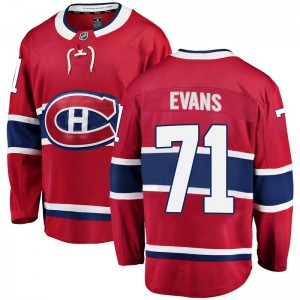 Men's Fanatics Branded Montreal Canadiens Jake Evans Red Home Jersey - Breakaway