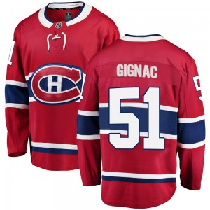 Men's Fanatics Branded Montreal Canadiens Brandon Gignac Red Home Jersey - Breakaway