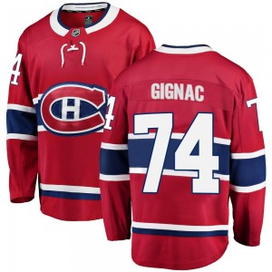 Men's Fanatics Branded Montreal Canadiens Brandon Gignac Red Home Jersey - Breakaway