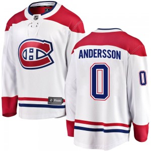 Youth Fanatics Branded Montreal Canadiens Lias Andersson White Away Jersey - Breakaway
