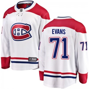 Youth Fanatics Branded Montreal Canadiens Jake Evans White Away Jersey - Breakaway