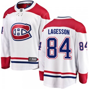 Youth Fanatics Branded Montreal Canadiens William Lagesson White Away Jersey - Breakaway