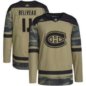 Youth Adidas Montreal Canadiens Jean Beliveau Camo Military Appreciation Practice Jersey - Authentic