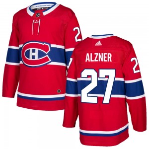 Men's Adidas Montreal Canadiens Karl Alzner Red ized Home Jersey - Authentic