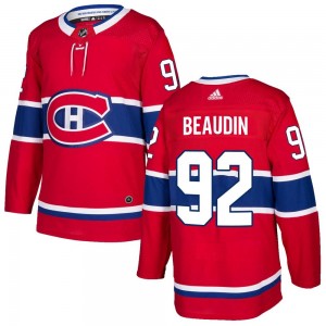 Men's Adidas Montreal Canadiens Nicolas Beaudin Red Home Jersey - Authentic