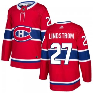Men's Adidas Montreal Canadiens Gustav Lindstrom Red Home Jersey - Authentic