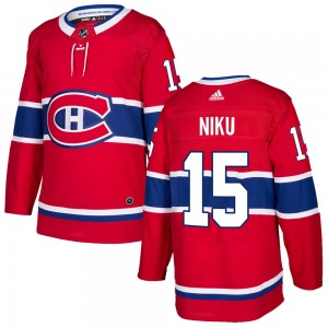 Men's Adidas Montreal Canadiens Sami Niku Red Home Jersey - Authentic
