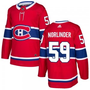 Men's Adidas Montreal Canadiens Mattias Norlinder Red Home Jersey - Authentic