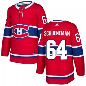 Men's Adidas Montreal Canadiens Corey Schueneman Red Home Jersey - Authentic