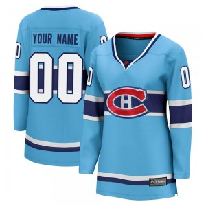 Women's Fanatics Branded Montreal Canadiens Custom Light Blue Custom Special Edition 2.0 Jersey - Breakaway