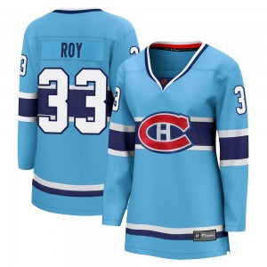 Women's Fanatics Branded Montreal Canadiens Patrick Roy Light Blue Special Edition 2.0 Jersey - Breakaway