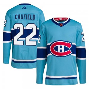 Men's Adidas Montreal Canadiens Cole Caufield Light Blue Reverse Retro 2.0 Jersey - Authentic