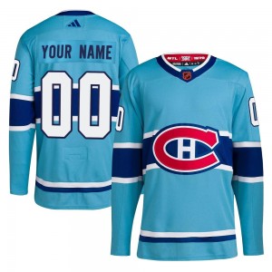Men's Adidas Montreal Canadiens Custom Light Blue Custom Reverse Retro 2.0 Jersey - Authentic