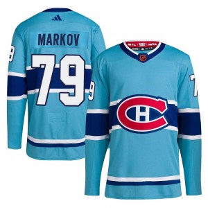 Men's Adidas Montreal Canadiens Andrei Markov Light Blue Reverse Retro 2.0 Jersey - Authentic
