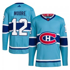 Men's Adidas Montreal Canadiens Dickie Moore Light Blue Reverse Retro 2.0 Jersey - Authentic