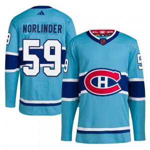 Men's Adidas Montreal Canadiens Mattias Norlinder Light Blue Reverse Retro 2.0 Jersey - Authentic