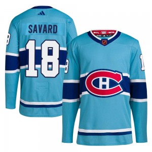Men's Adidas Montreal Canadiens Serge Savard Light Blue Reverse Retro 2.0 Jersey - Authentic