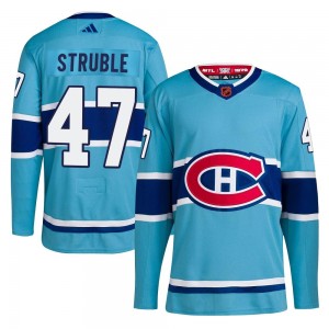 Men's Adidas Montreal Canadiens Jayden Struble Light Blue Reverse Retro 2.0 Jersey - Authentic