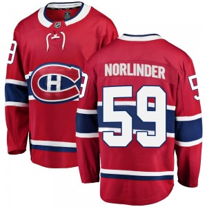 Youth Fanatics Branded Montreal Canadiens Mattias Norlinder Red Home Jersey - Breakaway