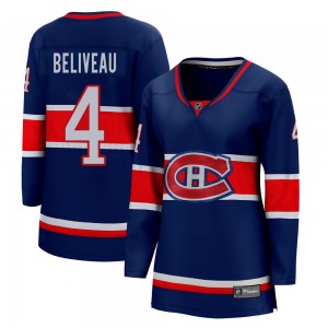 Women's Fanatics Branded Montreal Canadiens Jean Beliveau Blue 2020/21 Special Edition Jersey - Breakaway