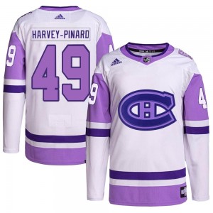 Men's Adidas Montreal Canadiens Rafael Harvey-Pinard White/Purple Hockey Fights Cancer Primegreen Jersey - Authentic