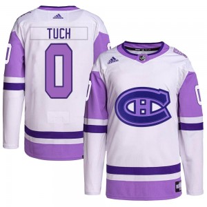 Men's Adidas Montreal Canadiens Luke Tuch White/Purple Hockey Fights Cancer Primegreen Jersey - Authentic