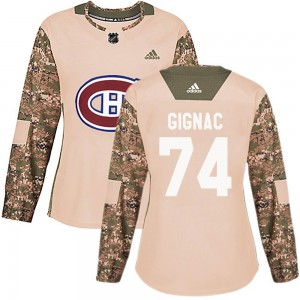Women's Adidas Montreal Canadiens Brandon Gignac Camo Veterans Day Practice Jersey - Authentic