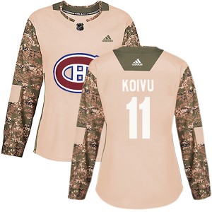 Women's Adidas Montreal Canadiens Saku Koivu Camo Veterans Day Practice Jersey - Authentic