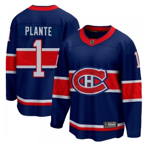 Men's Fanatics Branded Montreal Canadiens Jacques Plante Blue 2020/21 Special Edition Jersey - Breakaway