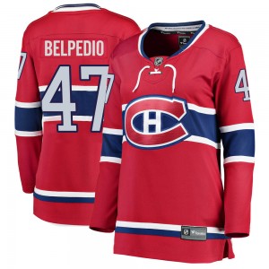 Women's Fanatics Branded Montreal Canadiens Louie Belpedio Red Home Jersey - Breakaway